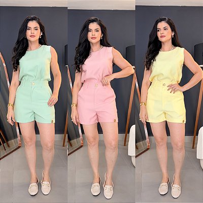 conjunto blusa + shorts marrant - 34389