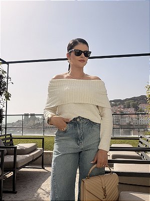 Casaco/ blusa ombro a ombro lã- 2544