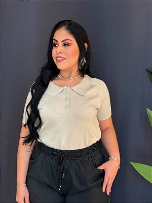 Blusa plus linha gola polo - 92038