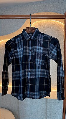 Camisa xadrez infantil (Cinza/cinza)