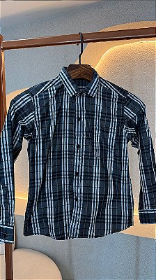 Camisa xadrez infantil ( Cinza/branco)