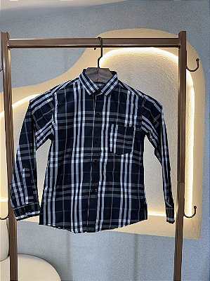 Camisa xadrez infantil ( Preto/Cinza)