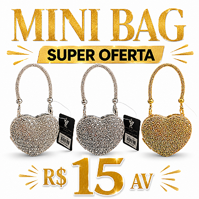 Mini bag coração strass cravejado 7002