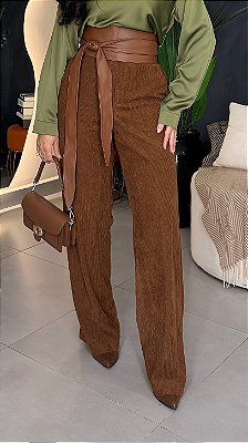 Calça pantalona cotelê - 2160
