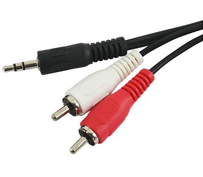 Cabo P2 Stéreo / 2 X RCA Plug - Níquel - 1,5~1,8M