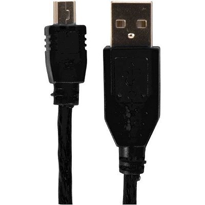 Cabo USB A Macho / USB Mini 5 Pinos 2.0 - 1,80M - Importado