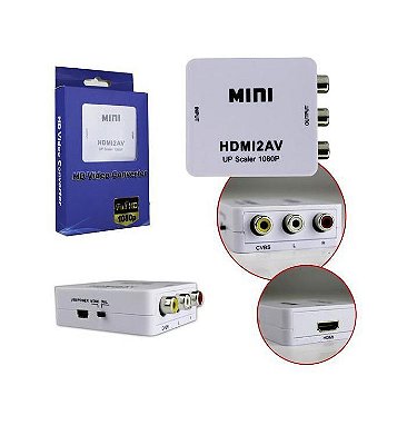 Conversor HDMI para AV (3 X RCA) - Importado