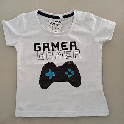 Camiseta Infantil Gamer Manga Curta Minore