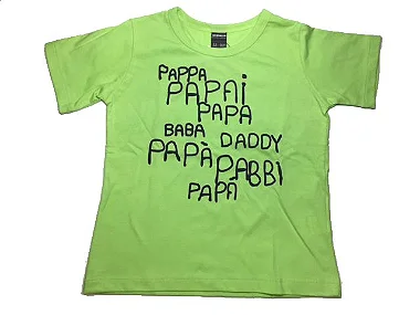 Camiseta Infantil Papai em várias línguas