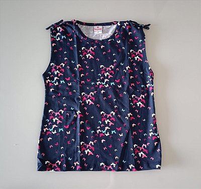 Blusinha Regata Infantil Menina Borboleta Brandili