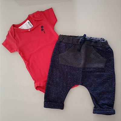 Conjunto Body e Calça de Bebê Menino