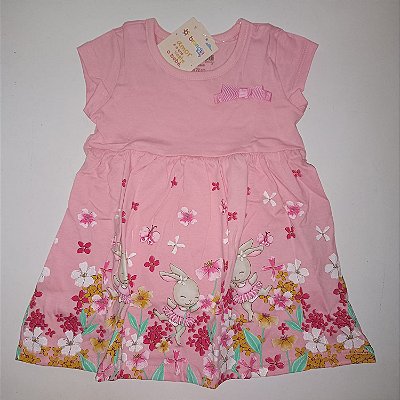 Vestido Bebê Coelhinha Rosa Brandili