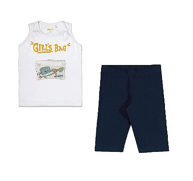 Conjunto Infantil Camiseta Regata e Bermuda Ciclista