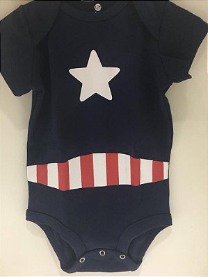 Body de Bebê Capitão América