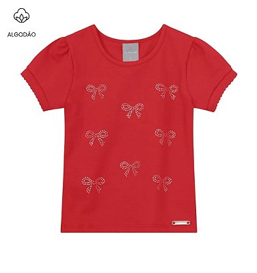 Blusa Infantil Menina com Laços em Strass Mundi