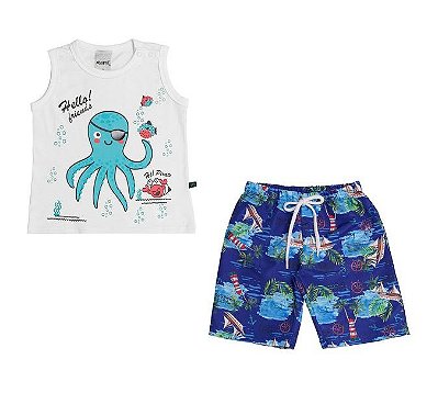 Conjunto de Bebê Camiseta Regata e Shorts Friends