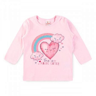 Camiseta Bebê Manga Longa Brandili Menina