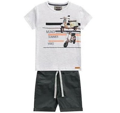 Conjunto Infantil Shorts e Camiseta Vespa Menino Mundi