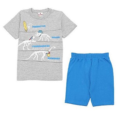 Conjunto de Bebê Camiseta Dinossauro e Bermuda Brandili Baby