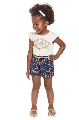 Conjunto Infantil Blusa e Shorts Mundi