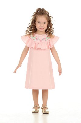 Vestido Infantil Babado - Rosa