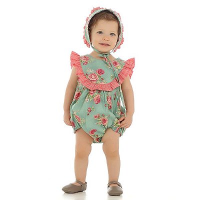 Romper Infantil Menina  - Floral Retrô