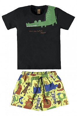 Conjunto Infantil Menino Preto - Jacaré