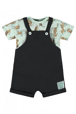 Conjunto Infantil Jardineira + camiseta - Green