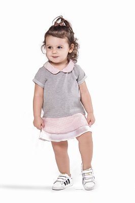 Vestido Infantil - Xadrez Rosa