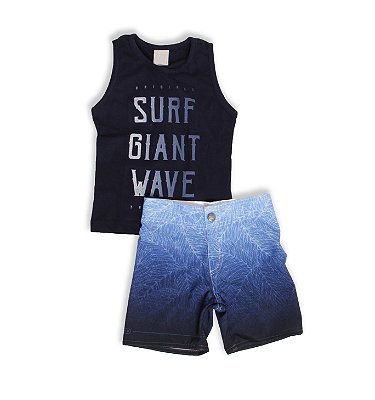 Conjunto regatinha + bermuda tactel - Surf