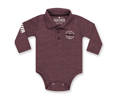 Body infantil gola polo - Bordo