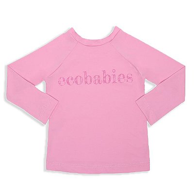 Camiseta Infantil com FPU50+ Manga Longa Ecobabies - Rosa