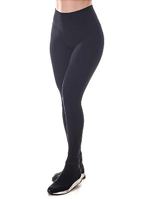 Legging Suplex Básica Cintura Alta Preto Feminino Academia