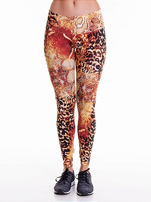 Legging Suplex Básica Cintura Média Estampada Nature Feminino