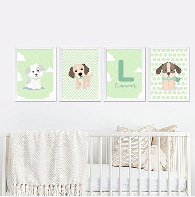 Quadro Cachorrinho Cute com Nome Personalizado