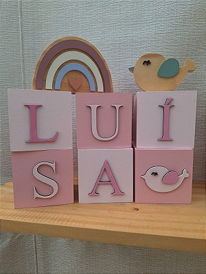 Combo 6 Cubos 8x8cm para Menina