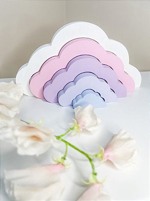 Decoração Quarto Infantil Arco Iris Nuvem Candy Color