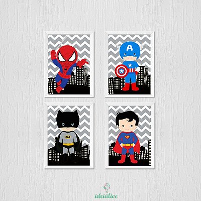 Quadro Infantil Super Heróis
