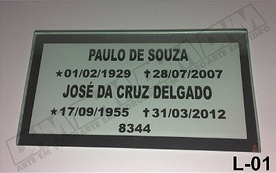 Placa Para Tumulo Em Espelho jateado