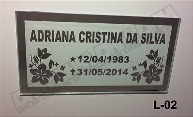 Placa Para Tumulo Em Espelho jateado