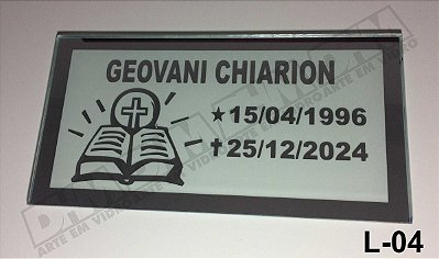 Placa Para Tumulo Em Espelho jateado