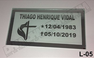 Placa Para Tumulo Em Espelho jateado