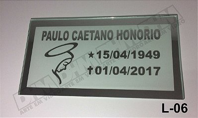 Placa Para Tumulo Em Espelho jateado