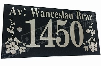 Número Residencial de Casa Personalizado Com nome da Rua em espelho