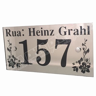 Número Residencial de Casa Personalizado Com nome da Rua em espelho
