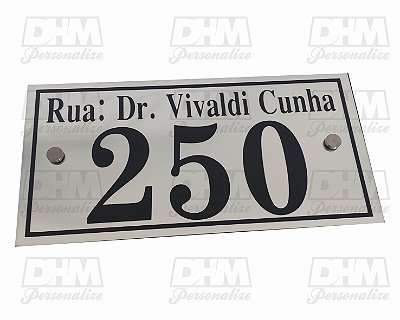 Número Residencial de Casa Personalizado Com nome da Rua em espelho