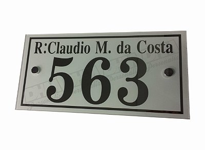 Número Residencial de Casa Personalizado Com nome da Rua em espelho