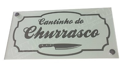 Placa Decorativa Cantinho Do Churrasco Em Espelho De Vidro