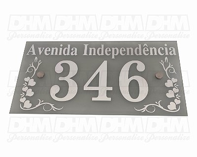 Número Residencial de Casa Personalizado Com nome da Rua em espelho
