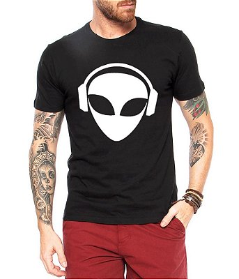 Camiseta Masculina Dj Et Alien Rave
